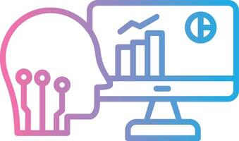 Les données une analyse ligne pente icône conception vecteur