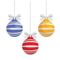 ensemble de boules de noël trois couleurs vecteur