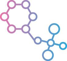 molécules ligne pente icône conception vecteur