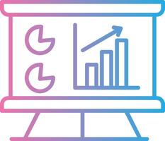 Les données analytique ligne pente icône conception vecteur