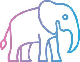 l'éléphant ligne pente icône conception vecteur