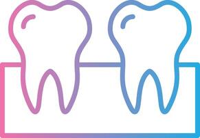 les dents ligne pente icône conception vecteur