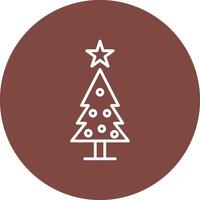 Noël arbre ligne multi cercle icône vecteur