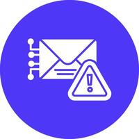 avertissement courrier glyphe multi cercle icône vecteur