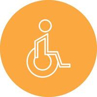 handicapé patient ligne multi cercle icône vecteur