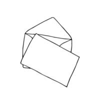 icône de courrier, enveloppe ouverte, symbole de courrier électronique. lettre de croquis vecteur