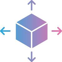 cube glyphe pente icône conception vecteur