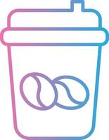café tasse ligne pente icône conception vecteur