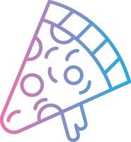 Pizza tranche ligne pente icône conception vecteur