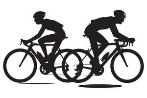 vélo équitation noir silhouette conception vecteur