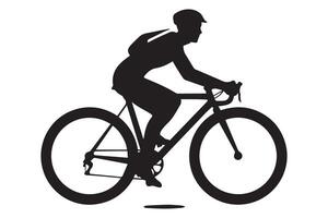 vélo équitation noir silhouette conception blanc Contexte vecteur