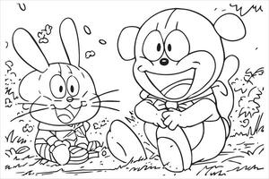 dessin nobita nobi doraemon gratuit conception vecteur