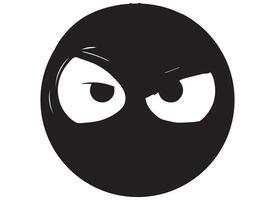 noir silhouette marrant visage geste emoji gratuit vecteur