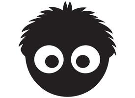 noir silhouette marrant visage geste emoji gratuit vecteur