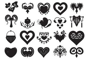 cœurs silhouette icône paquet collection pro vecteur