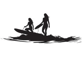 planche de surf silhouettes gratuit conception vecteur