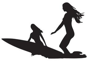 planche de surf silhouettes pro conception vecteur