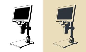 numérique microscope illustration vecteur