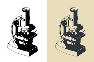 stylisé des illustrations de microscope vecteur