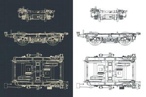 chemin de fer bogie plans vecteur