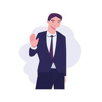 pose de homme rejetant quelque chose plat style illustration conception vecteur