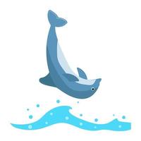 concepts de dauphin de dessin animé vecteur