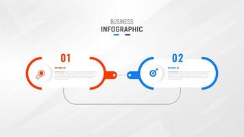 deux étape infographie étiquette conception modèle avec ligne Icônes. processus pas diagramme, présentations, flux de travail mise en page, bannière, couler graphique, Info graphique illustration. vecteur