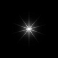 éblouissement étoile sur noir. lumière clignote. transparent éléments avec lueur effet vecteur