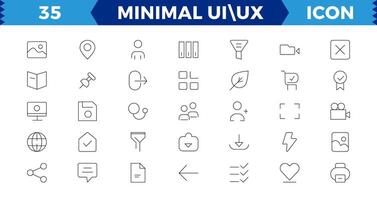 de base utilisateur interface essentiel ensemble, méga ensemble de ui ux icône ensemble, utilisateur interface jeu d'icônes collection, vecteur