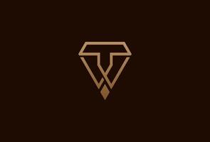diamant logo, monogramme lettre t et w avec diamant combinaison, utilisable pour marque et affaires logos, plat conception logo modèle élément, illustration vecteur