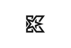 lettre k étoile logo , lettre k avec étoile combinaison , illustration vecteur