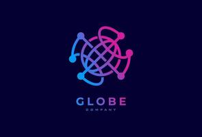 globe La technologie logo conception, monde globe logo modèle élément, utilisable pour technologie, marque et entreprise logos, illustration vecteur