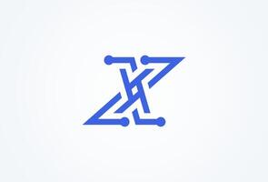 lettre X La technologie logo, lettre X avec technologie style logo conception inspiration, plat logo conception, illustration vecteur