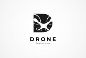 drone logo, lettre ré avec drone combinaison, minimaliste drone style logo, utilisable pour technologie, sécurité, communauté et entreprise logos, illustration vecteur