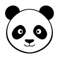 noir et blanc mignonne Panda tête isolé silhouette, logo, illustration vecteur