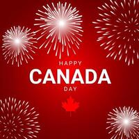 feux d'artifice sur rouge Contexte pour nationale journée de Canada vecteur