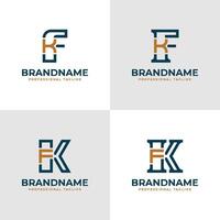élégant des lettres fk et kf monogramme logo, adapté pour affaires avec fk ou kf initiales vecteur