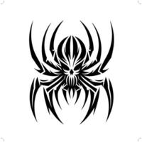 araignée dans moderne tribal tatouage, abstrait ligne art de animaux, minimaliste contour. vecteur