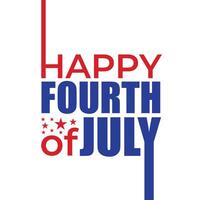 content 4e de juillet typographie logo à célébrer américain indépendance journée. Quatrième de juillet, bannière, affiche, salutation carte avec uni États drapeau, étoiles. rouge et bleu couleur. illustration. vecteur