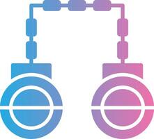 menottes glyphe pente icône conception vecteur