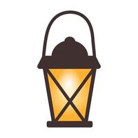 lanterne brillante vintage avec bougie. vecteur