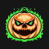 effrayant citrouille monstre halloween premium vector illustration de conception de thshirt