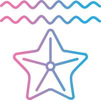 étoile de mer ligne pente icône conception vecteur