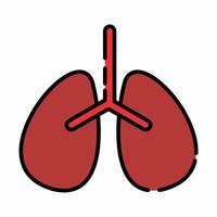 icône de poumons plat line.eps vecteur