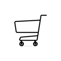 icône de magasin et de vente de symbole de ligne de panier d'achat vecteur