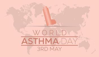 monde asthme journée observé chaque année dans peut. modèle pour arrière-plan, bannière, carte, affiche avec texte une inscription. vecteur
