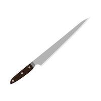 sujihiki ou sujibiki Japonais cuisine couteau plat conception illustration isolé sur blanc Contexte. une traditionnel Japonais cuisine couteau avec une acier lame et en bois gérer. vecteur