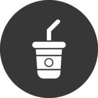 icône inversée de glyphe de boisson gazeuse vecteur