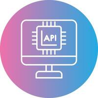 api interface ligne pente cercle icône vecteur