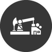 pétrole pompe glyphe inversé icône vecteur